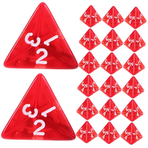 BESPORTBLE 20 Stück Seitige Transparente Rote Acrylwürfel Kompakte Zahlenwürfel für Brettspiele und Party Leichte Verschleißfeste Spielwürfel für Tischspiele und Unterhaltung von BESPORTBLE