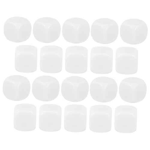 BESPORTBLE 20 Stück Teiliges Acryl Würfel Glatte Oberfläche mit Abgerundeten Ecken Wasserfest und Leicht zu Reinigen DIY Blanko Würfel für Lernen Malen und Basteln Sichere Spielwürfel für von BESPORTBLE