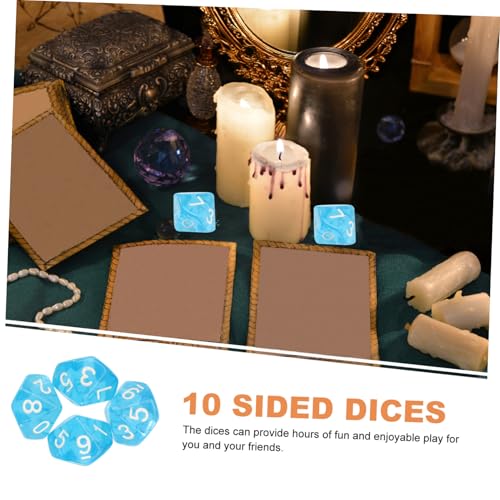BESPORTBLE 20 Stück Teiliges Acryl Würfelset Transparent Zahlenwürfel für Rollenspiele Matheunterricht und Brettspiele Polyedrische Spielwürfel in Blau von BESPORTBLE
