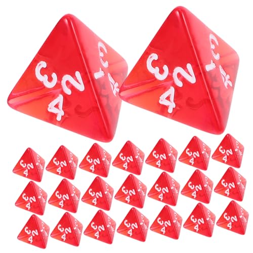 BESPORTBLE 20 Stück Teiliges Acryl Würfelset Transparente Rote Zahlenwürfel für Rollenspiele Tischspiele Leicht und Kompakt Langlebig Praktisch für Zuhause und Party von BESPORTBLE