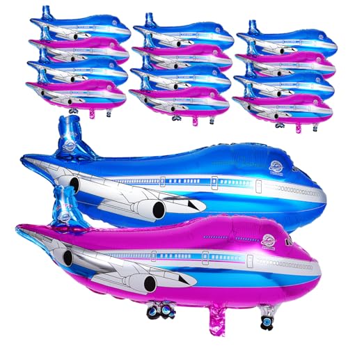 BESPORTBLE 20 Stück Teiliges Flugzeug Folienballon Leichte Partydeko Aufblasbare Aluminiumfolie Luftballons Langlebig Platzsparend Geeignet für Geburtstagsfeiern Flugzeug Themenpartys von BESPORTBLE
