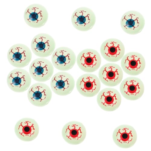 BESPORTBLE 20 Stück Teiliges Halloween Augen Gruselige Leuchtende Augäpfel mit Roten Blutadern Plastik Deko Leuchten im Dunkeln Horror Requisite für Halloween Party und Pranks von BESPORTBLE