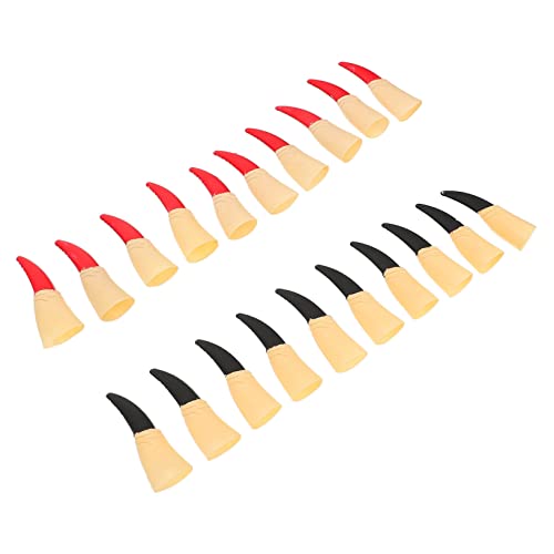 BESPORTBLE 20 Stück Teiliges Halloween Fake Fingernägel Rote und Schwarze Falsche Finger Nägel Nägel Props für Karneval Party Cosplay Kompatibel mit Natürlichen und Künstlichen Nägeln von BESPORTBLE