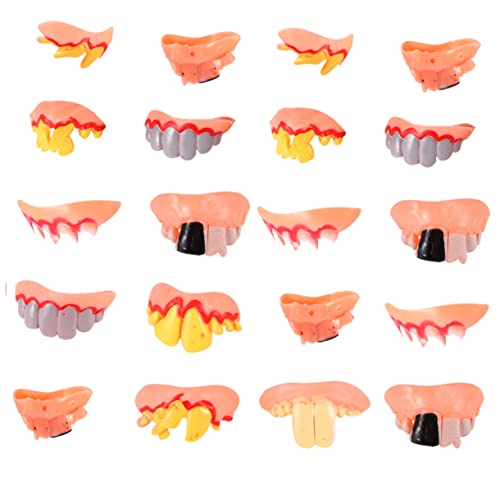 BESPORTBLE 20 Stück Teiliges Halloween Fake Teeth Gemischte Gruselige Vampir und Zombie Zähne Leichtes Umweltfreundliches Partyzubehör für Erwachsene und Perfektes Halloween Kostüm Accessoire von BESPORTBLE