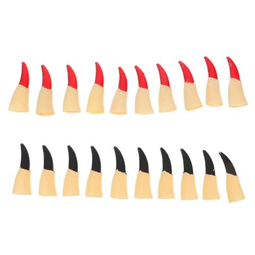 BESPORTBLE 20 Stück Teiliges Halloween Finger Nagel Falsche Krallen Rot und Schwarz Gruselige Kostümrequisiten für Hexen und Zombie Partys Vielseitige Halloween Deko und Party Accessoires von BESPORTBLE