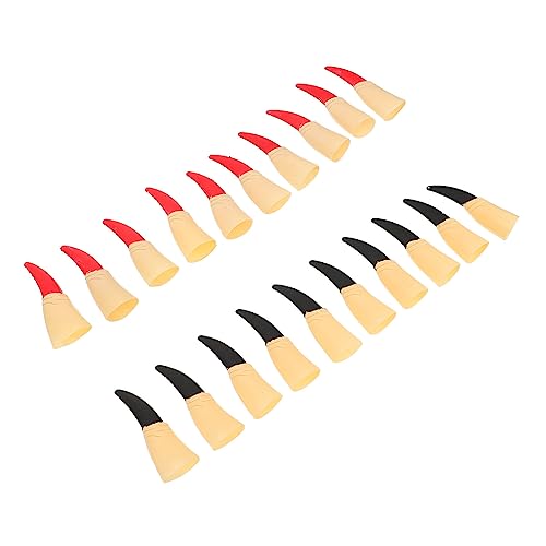 BESPORTBLE 20 Stück Teiliges Halloween Finger Nail Falsche Hexen Fingernägel Leuchtend Rot und Schwarz Kompatibel mit Natürlichen und Künstlichen Nägeln Gruseliges Party Zubehör für Karneval von BESPORTBLE