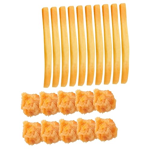 BESPORTBLE 20 Stück Teiliges Künstliche Snacks Modellspielzeug Lebensechte Frittierte Hühnerpopcorn und Pommes Frites für Kinderküche Dekoration und Restaurant Displays von BESPORTBLE