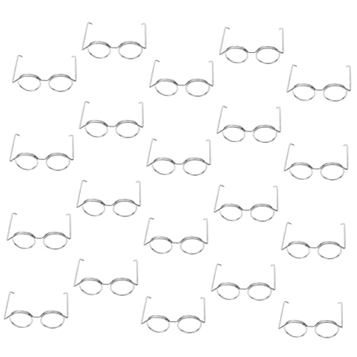 BESPORTBLE 20 Stück Teiliges Mini Brillen für Puppen Linsenschalenlose Brillenrahmen zum Ankleiden und Basteln Puppenzubehör für Kreative DIY Projekte und Puppenhaus Dekoration von BESPORTBLE