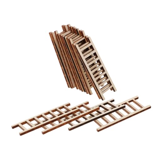 BESPORTBLE 20 Stück Teiliges Mini Holzleiter für Puppenhaus Dekoration Natürliche Holzminiaturen für Sandgarten DIY Mikro Landschaftsbau für Sukkulenten und Feengarten Zubehör von BESPORTBLE