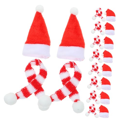 BESPORTBLE 20 Stück Teiliges Mini Weihnachtsmützen und Rote Weiße Strickschals Handgefertigte Puppen Deko Weihnachtliche Xmas Ornamente Gemütliche Stoffdekoration für Familienfeiern und BESPORTBLE 20 Stück Teiliges Mini Weihnachtsmützen und Rote Weiße Strickschals Handgefertigte Puppen Deko Weihnachtliche Xmas Ornamente Gemütliche Stoffdekoration für Familienfeiern und von BESPORTBLE