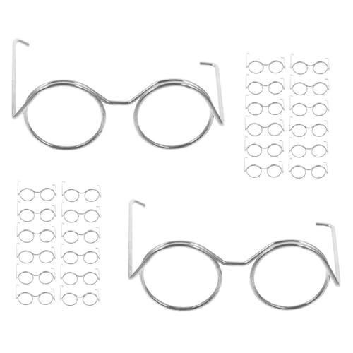 BESPORTBLE 20 Stück Teiliges Mini puppenbrillen aus Metall Süße Winzige Rahmen ohne Gläser Modische Puppenhaus Accessoires Robuste Eisenfassung für Puppenkleidung und Dress up Requisiten von BESPORTBLE