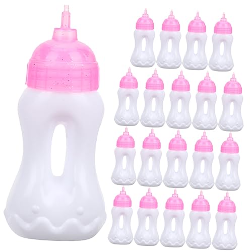 BESPORTBLE 20 Stück Teiliges Miniatur Doll Milchflaschen Puppenzubehör für Mädchen Realistische Babypuppen Fütterungsflaschen für Rollenspiele und Shower Geschenke von BESPORTBLE