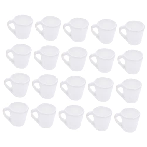 BESPORTBLE 20 Stück Teiliges Miniatur Tassen aus Resin Weiße Mini Kaffeetassen für Puppenhaus Zubehör Japanisches Design für Dekoration und Rollenspiele von BESPORTBLE