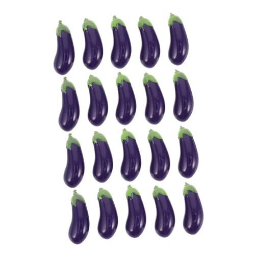 BESPORTBLE 20 Stück Teiliges Miniatur auberginen PVC Realistische Leicht zu Reinigende Mini gemüse für Puppenhausküche Lebensechte Gemüsemodelle zur Dekoration und DIY von BESPORTBLE