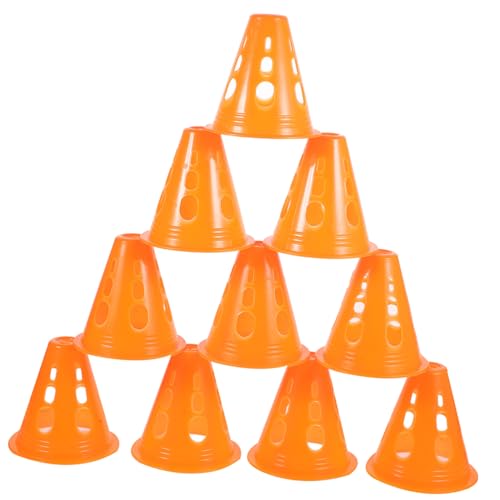 BESPORTBLE 20 Stück Teiliges Windfeste Roller Skating Marker Pylonen aus Langlebigem Kunststoff Stapelbar Stabil und Leicht für Agility Training Straßenmarkierung und Fußballtraining von BESPORTBLE