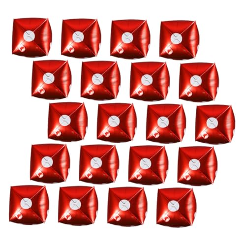 BESPORTBLE 20 Stück Teiliges Würfel Folienballon Rote Würfel Deko Leichte Wiederverwendbare Partydekoration für Männergeburtstag Gaming Nacht Festival und Themenparty von BESPORTBLE