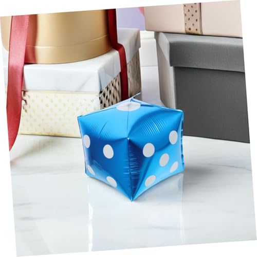 BESPORTBLE 20 Stück Teiliges Würfelballon Glänzendem Folienmaterial Leichte Wiederverwendbare Würfel deko für Spielabende Geburtstage und Festival partydeko in Blau von BESPORTBLE