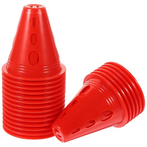 BESPORTBLE 20 Stück Windfeste Skating Pylonen Kleine Trainingsmarkierungen für Hindernisparcours für Inlineskating Übungen Sport und Agilitätstraining Rote Marker mit Löchern BESPORTBLE 20 Stück Windfeste Skating Pylonen Kleine Trainingsmarkierungen für Hindernisparcours für Inlineskating Übungen Sport und Agilitätstraining Rote Marker mit Löchern von BESPORTBLE