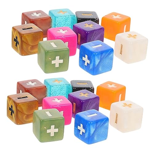 BESPORTBLE 20 Stücke Mathematik Würfel für Kinder Lernspielzeug aus Acryl für Klassenzimmer und Partys Operatorwürfel für Matheunterricht und Spiele von BESPORTBLE