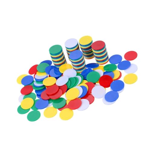 BESPORTBLE 200 Stück Bunte Kunststoff-Spielchips Langlebige Poker Belohnungschips für Lernspielzeug für Mathe Zählen Brettspiele und Rollenspiele von BESPORTBLE