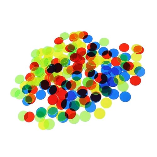 BESPORTBLE 200 Stück Bunte Transparente Plastik Bingo Chips Zählmarken für Lernspiele und Party Bingo mit Zufälligen Farben Geeignet für Mathematikunterricht und Gruppenspiele von BESPORTBLE