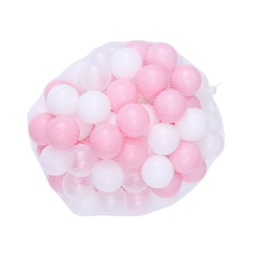 BESPORTBLE 200Stücke Badespielzeug Plastikkugeln Für Crush Ocean Balls Weiß Und Transparent Für Pool Spielplatz Und Ballgrube Im Netzbeutel von BESPORTBLE