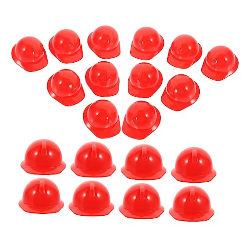 BESPORTBLE 20Stücke Bauhelme Dekorative Sicherheitshelme Für Puppen Haustiere Und Hühner Rote Miniaturhelme Für Kreative Bastelprojekte Und Partys von BESPORTBLE