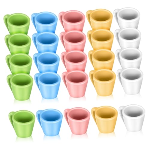 BESPORTBLE 20Stücke Becher Dekorative Mini Wasserschalen Für Puppenhaus Realistische Deko Becher Farben Für DIY Bastelprojekte Und Szenen von BESPORTBLE