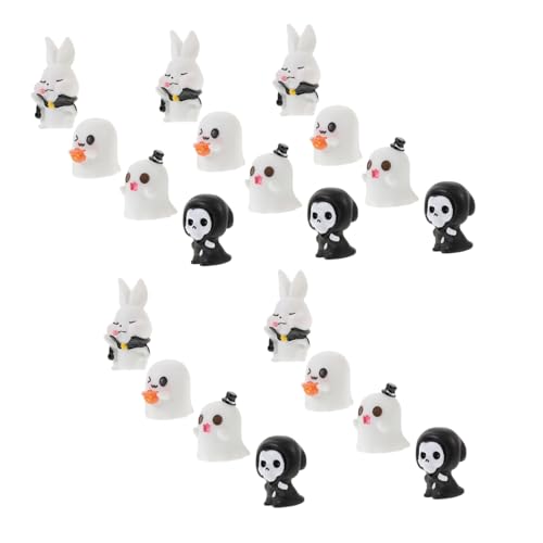 BESPORTBLE 20Stücke Halloween Ornamente Aus Harz Für DIY Dekoration Bezaubernde Mikrofiguren Wie Geist Und Kürbis Für Halloween Mikrogärten Und Puppenhäuser von BESPORTBLE