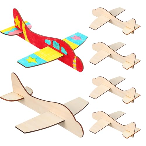 BESPORTBLE 20Stücke Holz Flugzeug Modelle DIY Bastelset Für Kreatives Gestalten Von Holzflugzeugen Für Kleine Bastler von BESPORTBLE