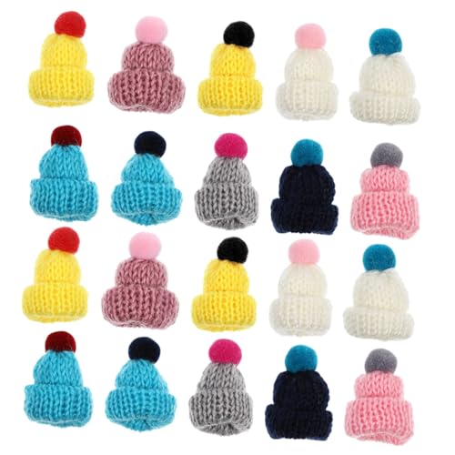 BESPORTBLE 20Stücke Kawaii Puppenhüte Tragenresistente Strickmützen Für DIY Dekoration Und Handwerksprojekte Zufällige Farben Puppenzubehör Und Kreative von BESPORTBLE