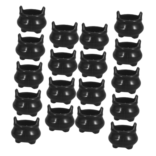 BESPORTBLE 20Stücke Kessel Ornamente Für Halloween Dekoration Für Puppenhäuser Mikro Landschafts Dekoration Kleine Aus Schwarzem Material Zubehör von BESPORTBLE