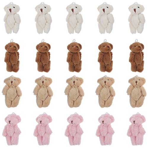 BESPORTBLE 20Stücke Mini Bärenfiguren Plüschbären Schlüsselanhänger Dekoration Für Kinderpartys Mini Stofftiere Zubehör von BESPORTBLE