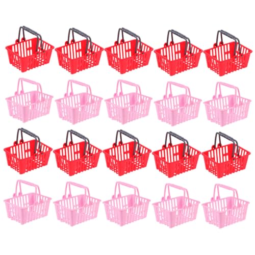 BESPORTBLE 20Stücke Mini Einkaufskörbe Für Puppenhäuser Supermarkt Szene Mini Einkaufskorb Und Heimdekoration Und Zubehör Für Kaufläden von BESPORTBLE