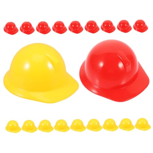 BESPORTBLE 20Stücke Mini Schutzhelme Für Bauhelme Gelb Und Rot Für Partys Bastelarbeiten Und Puppenhaus Dekorationen Für Kreative Projekte von BESPORTBLE