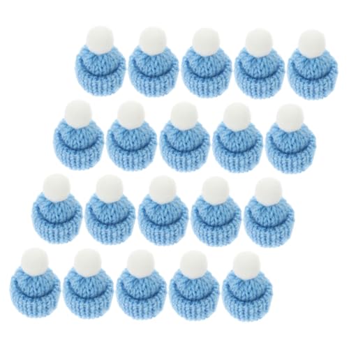 BESPORTBLE 20Stücke Mini Weihnachtsmützen Handgemachte Strickpuppen Hüte Kleine Wollmützen Für Teeparty Dekoration DIY Weihnachtsbaum Schmuck Und Haar Accessoires von BESPORTBLE
