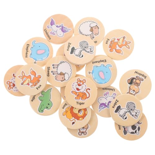 BESPORTBLE 20Stücke Montessori Memory Spielkarten Aus Holz Für Gedächtnisspiel Und Konzentrationstraining Pädagogisches Im Tier Für Kleinkinder Und Vorschulkinder von BESPORTBLE
