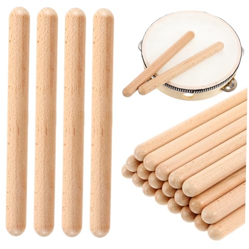 BESPORTBLE 20Stücke Rhythmussticks Aus Holz Für Musikinstrumente Für Kindergarten Rhythmusstäbe Für Musikalische Früherziehung Und Spielgruppen von BESPORTBLE