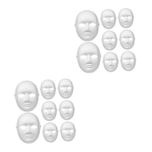 BESPORTBLE 24 Stck. Teiliges Weiße DIY Halloween Masken für Damen Vollflächige Papiermasken zum Bemalen Atmungsaktive Hip Hop Tanzkostüm Maskerade für Halloween und Faschingspartys von BESPORTBLE