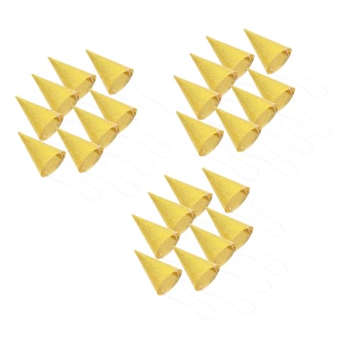 BESPORTBLE 24 Stück Teiliges Geburtstags Partyhüte Glitzernde Kegelhüte Gold Bequeme Sichere Geburtstagskopfbedeckung für Erwachsene Partydekoration und Festaccessoire Zufällige Farbe von BESPORTBLE