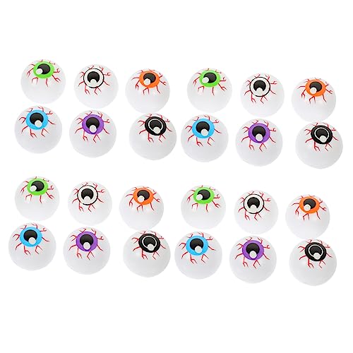 BESPORTBLE 24 Stück Teiliges Halloween Deko Bunte Hohle Augäpfel Gruselige Party Requisiten für Halloween Skelett Dekoration Zuhause und Themenpartys von BESPORTBLE