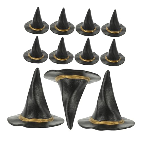 BESPORTBLE 24 Stück Teiliges Halloween Mini Hexenhut Kleine Schwarze Zierhüte für Weinflaschen Miniatur Hexen Zaubererhüte DIY Party Tischdeko und Bastelzubehör für Halloween von BESPORTBLE