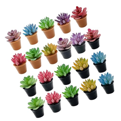 BESPORTBLE 24 Stück Teiliges Miniatur Künstlich Resin Dekoration Platzsparende Mini-blumentöpfe Vielseitige Deko für Puppenhäuser Schreibtisch Wohnzimmer und Kreative DIY-gärten von BESPORTBLE