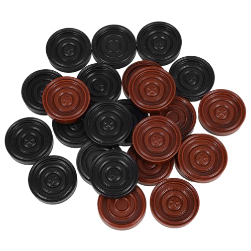BESPORTBLE 24 Stück Teiliges Runder Schachfiguren für Dame und Schach Brettspielzubehörteile Langlebige Kunststoffspielsteine für Zuhause Schule und Reisen von BESPORTBLE