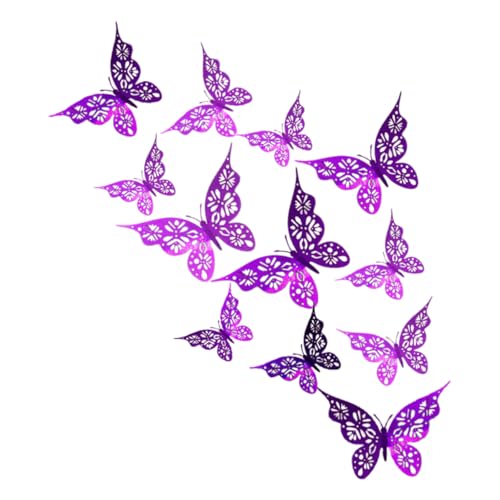 BESPORTBLE 24 Stück Teiliges Schmetterlinge Wandsticker Hohl Geschnittene Deko Aufkleber mit Glitzereffekt Vielseitig für Wohnzimmer Kinderzimmer Partys und DIY Wandkunst Geeignet von BESPORTBLE