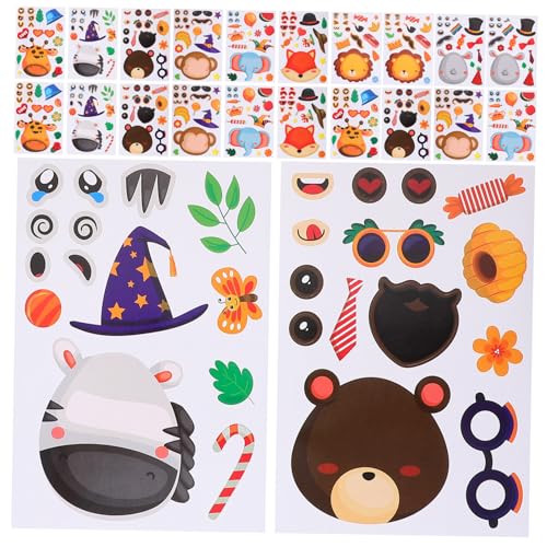 BESPORTBLE 24Blätter Tierisches Puzzle Aufkleber Ermutigungssticker für Selbstklebend DIY Belohnungskarten für Lehrer und Eltern Motivierend für Klassenzimmer und Handwerksprojekte von BESPORTBLE