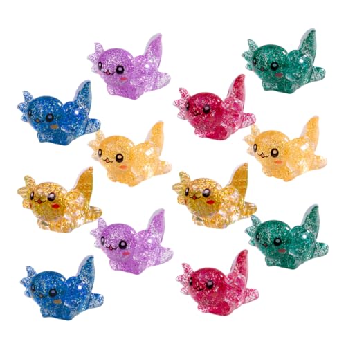 BESPORTBLE 24Stücke Axolotl Figuren Set Aus Harz Für DIY Garten Dekoration Süße Axolotl Charms Als Terrarium Und Puppenhaus Ornamente Sammelbare Deko Figuren von BESPORTBLE