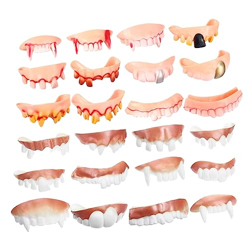 BESPORTBLE 24Stücke Halloween Zahnprothesen Lustige Vampir Zähne für Kostüm Party Realistische Dekoration für Halloween Streiche Cosplay Leicht und Tragbar BESPORTBLE 24Stücke Halloween Zahnprothesen Lustige Vampir Zähne für Kostüm Party Realistische Dekoration für Halloween Streiche Cosplay Leicht und Tragbar von BESPORTBLE