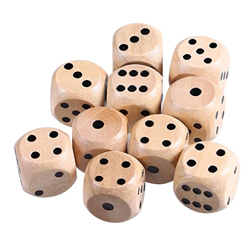 BESPORTBLE 24Stücke Hölzerne Würfel Tragbare Holzwürfel für Tischspiele Natürliche Holzfarbe für Würfelspiele Langlebig und Handpoliert Sicher und Praktisch von BESPORTBLE