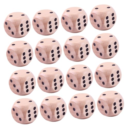 BESPORTBLE 24Stücke Holzwürfel Spielwürfel aus Holz für Tischspiele Party und Zuhause Praktische mit Abgerundeten Kanten für Glattes und Vielseitigen Einsatz von BESPORTBLE